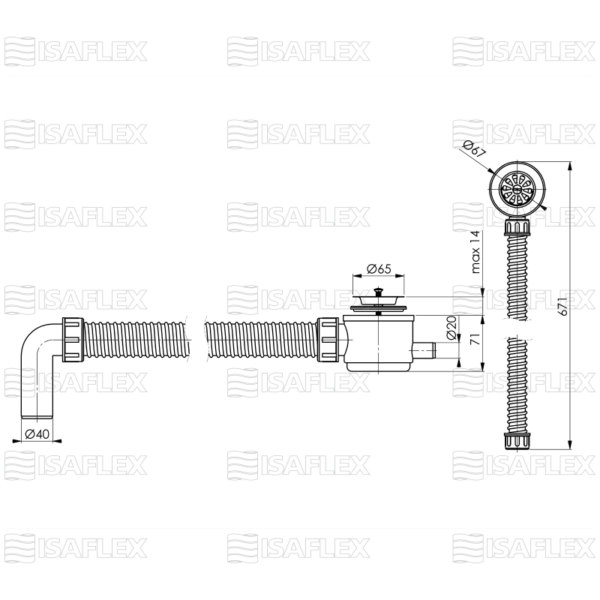 Sifon za kadu – ABS slivnik - Image 2